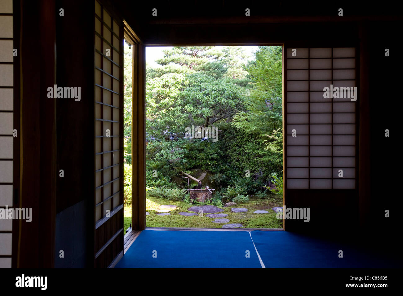 Foto Zeigt Den Garten An Juryu Ein Teehaus Im Gelande Der Adachi