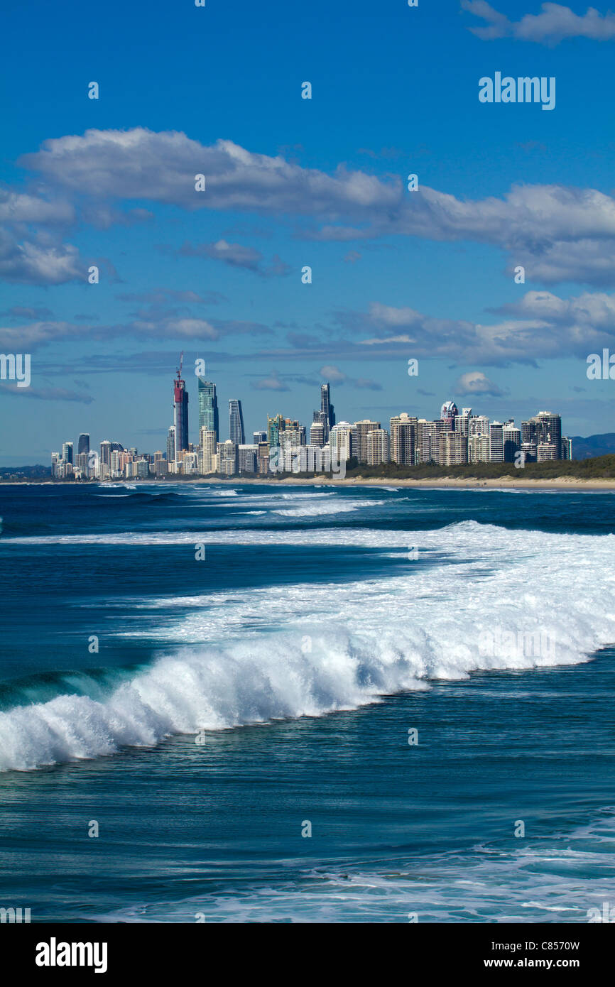 Das Resort Stadt von Surfers Paradise in Australien an einem sonnigen Tag Stockfoto