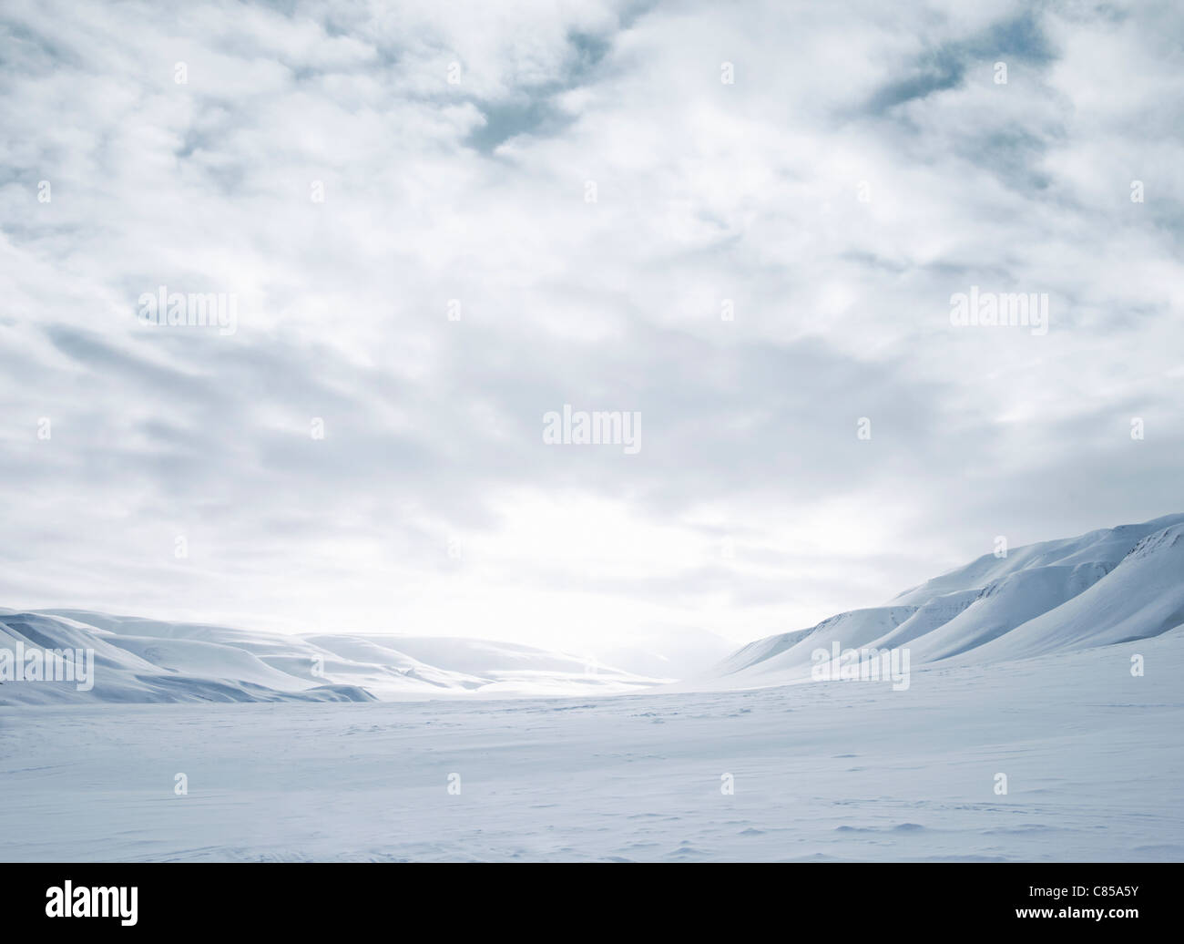 Berge und Schnee bedeckten Bereich Stockfoto