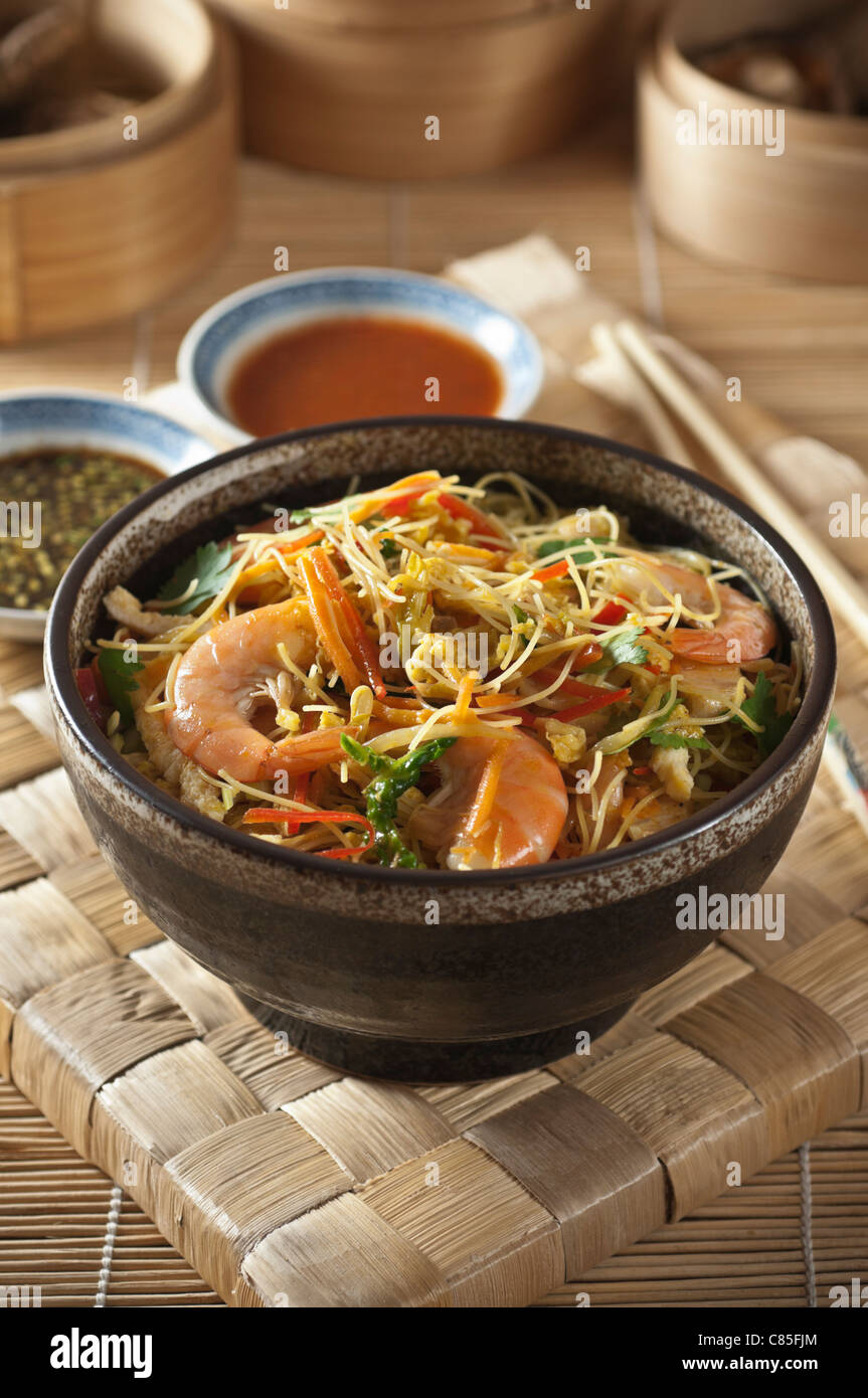 Singapur Nudeln chinesisches Essen Stockfoto