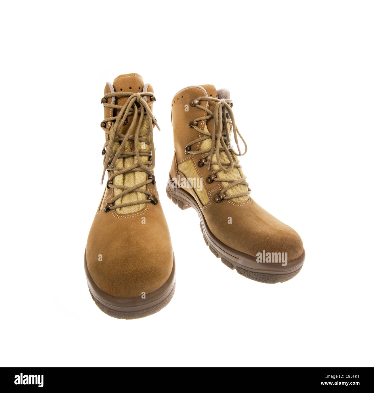 Stiefel zum Wandern der Wüste Armee neue Militärschuhe Verschleiß Fuß Füße Studio Marke Brandnew Schuhleder Stockfoto