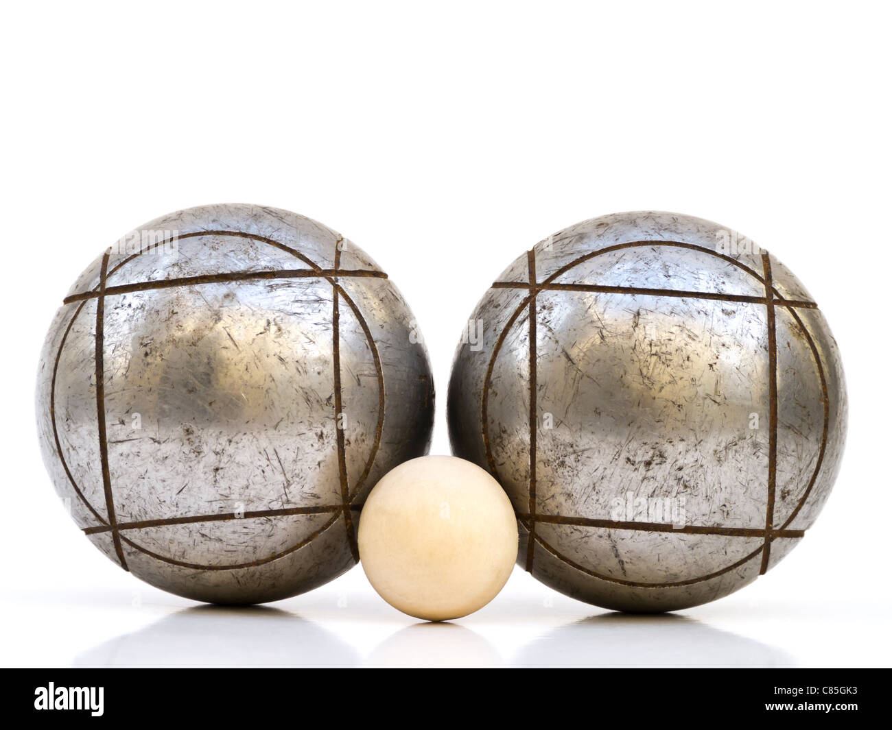 Petanque Kugeln Set Stockfoto