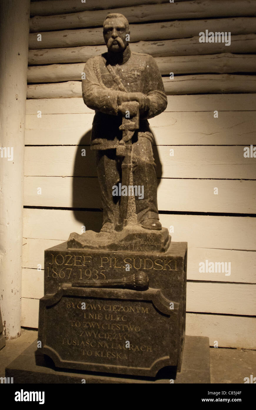 Denkmal von Jozef Pilsudzki in Wieliczka, Polen, Denkmal des Bildhauers Władysław Hapek Stockfoto