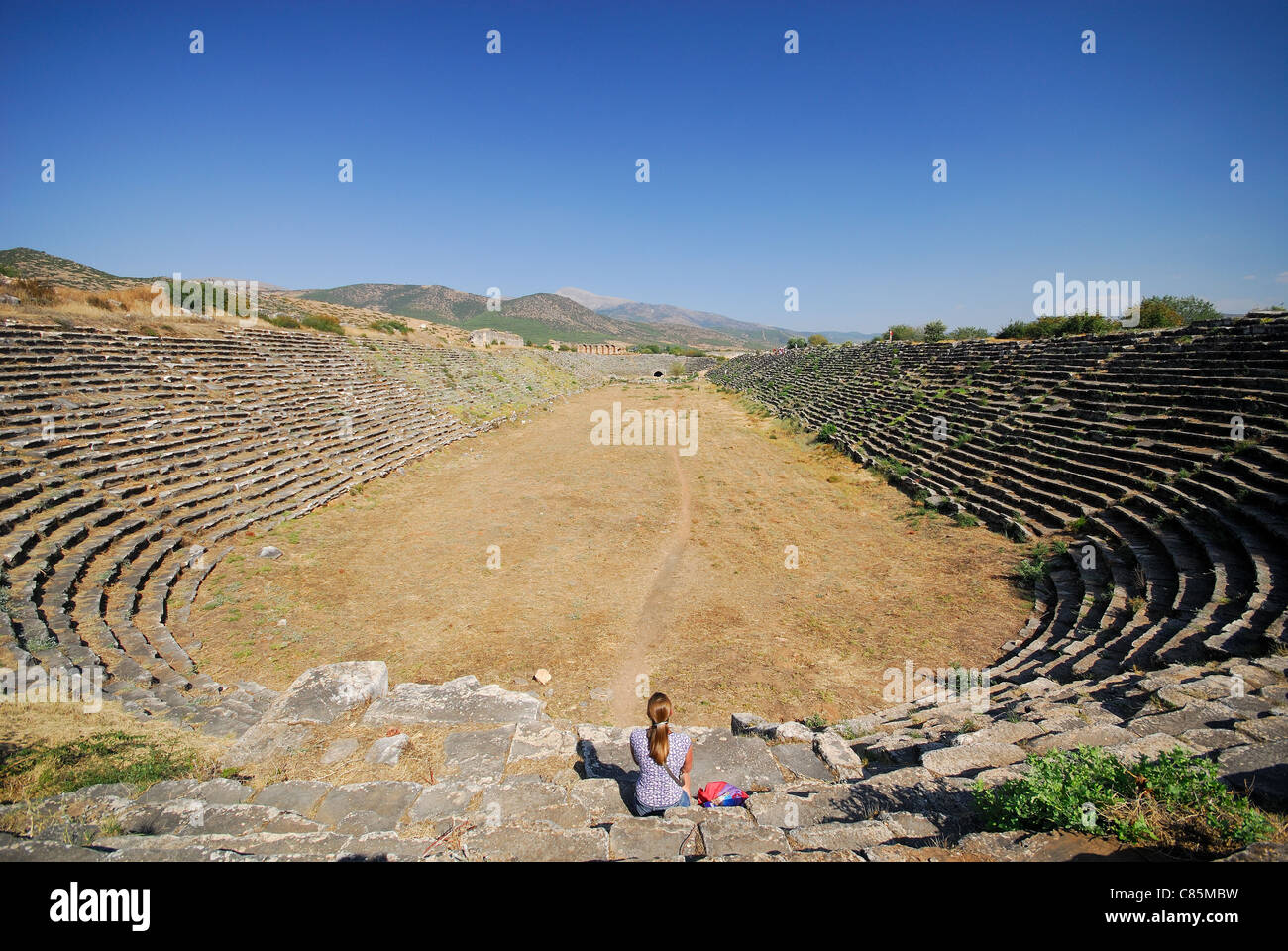 AFRODISIAS, TÜRKEI. Ein Blick auf das Stadion. 2011. Stockfoto