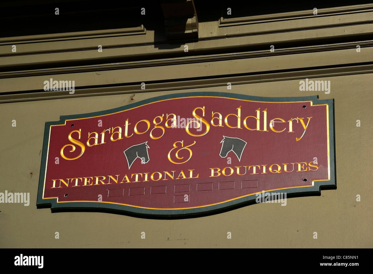 Saratoga Springs - die Stadt der bemalten Pferde, New York NY Stockfoto
