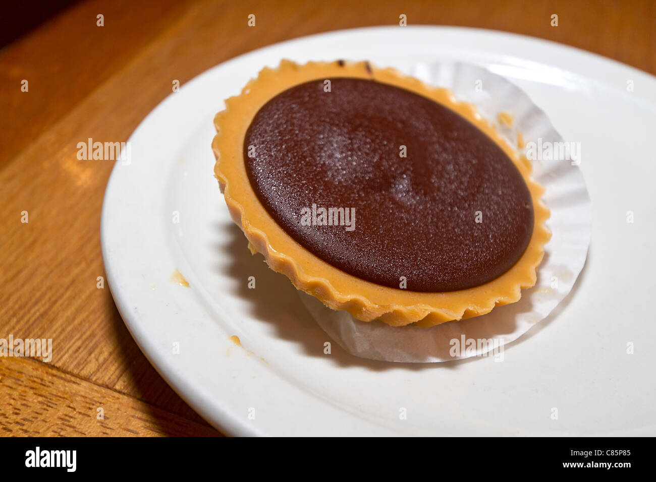 Erdnussbutter Torte serviert im Gypsy Bäckerei & Restaurant in Churchill, MB, Kanada. Stockfoto