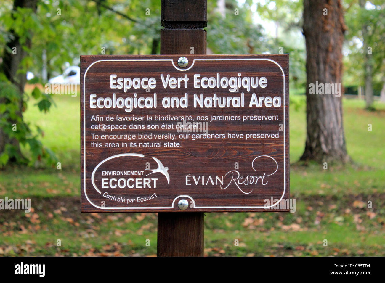 Ökologische und natürliche Umgebung in Évian-Les-Bains am Genfer See im Südosten Frankreichs. Stockfoto