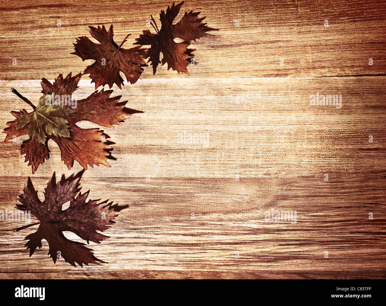 Herbstlaub Grenze Uber Naturliche Holz Hintergrund Alte Trockene Blattform Natur Im Herbst Stockfotografie Alamy