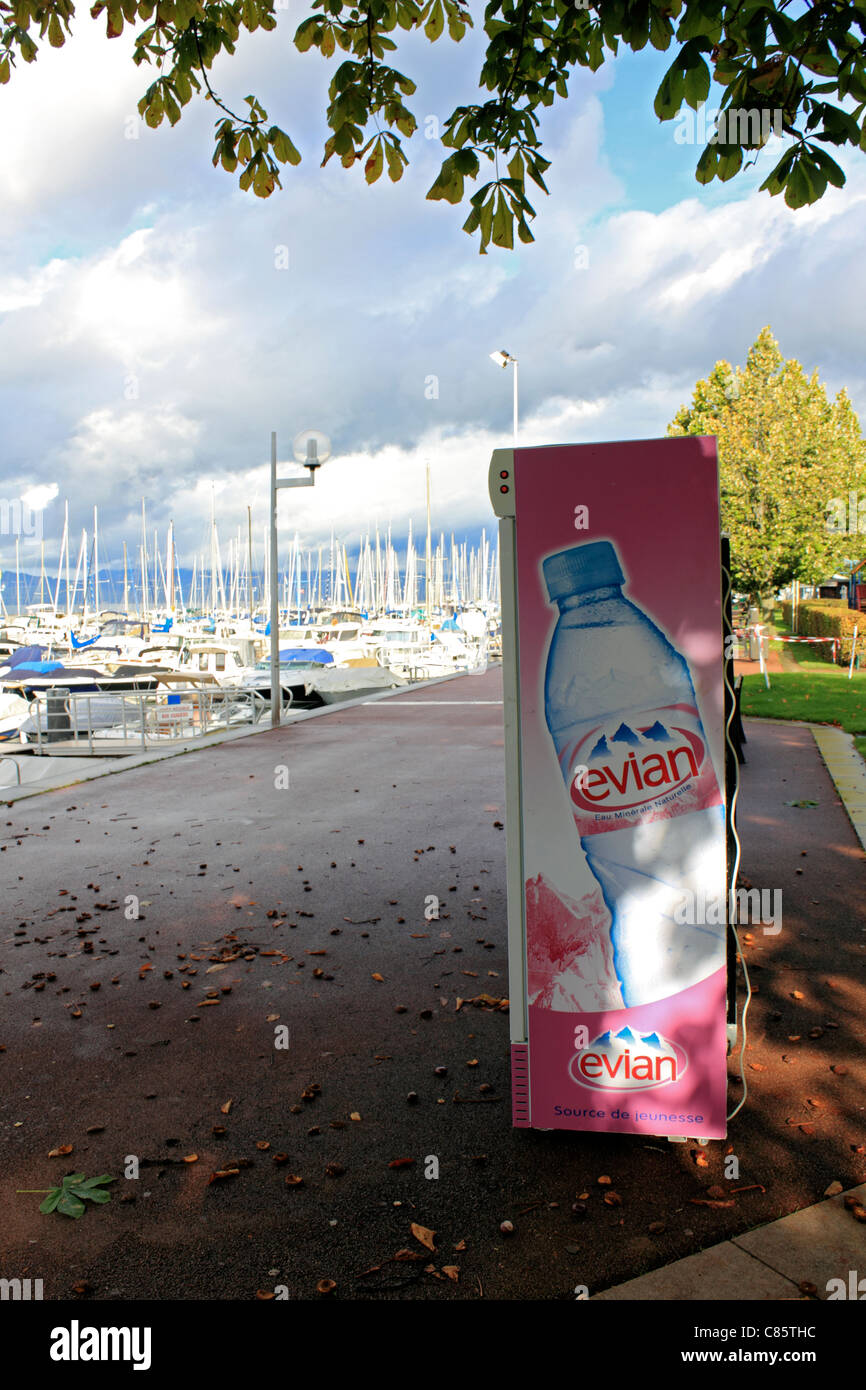 Évian-Les-Bains am Genfersee in Haute-Savoie-Abteilung der Region Rhône-Alpes im Südosten Frankreichs. Stockfoto