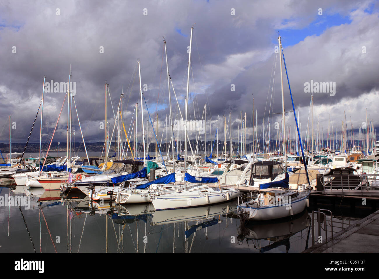Évian-Les-Bains am Genfersee in Haute-Savoie-Abteilung der Region Rhône-Alpes im Südosten Frankreichs. Stockfoto