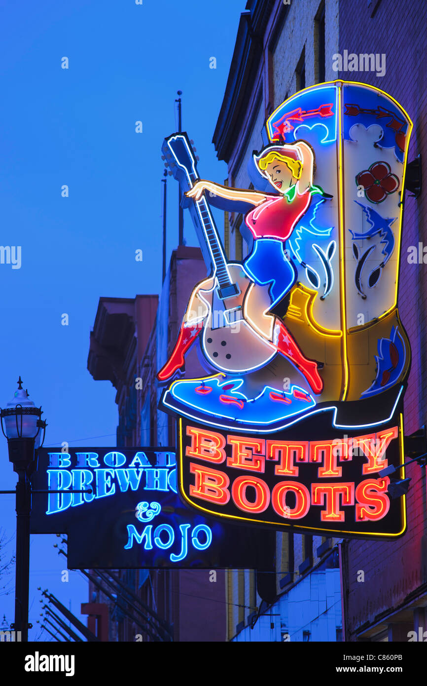 Betty Boots Shop untere Broadway Nashville Stockfoto