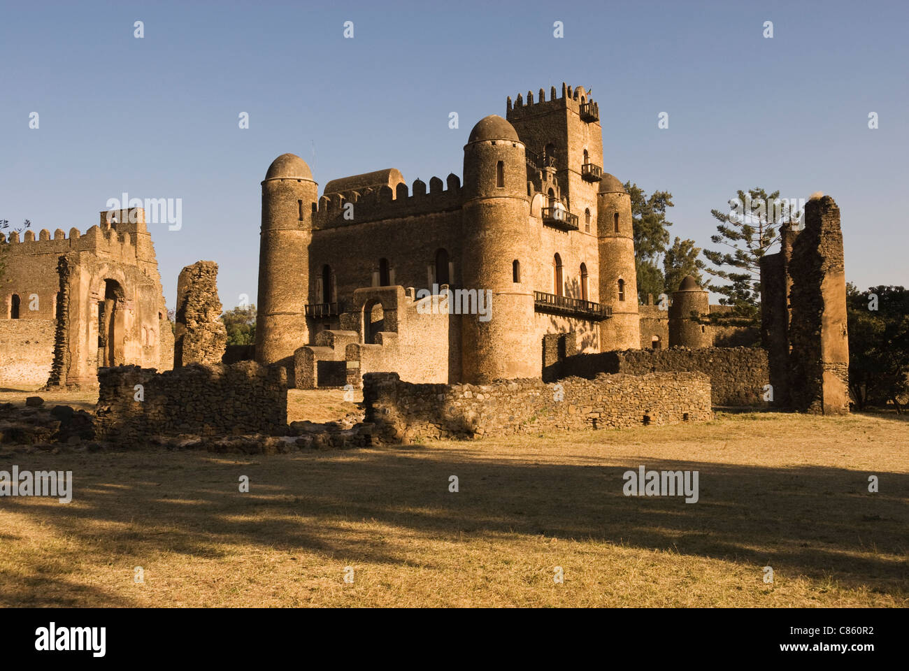 Elk200-2263 Äthiopien, Gondar, königliche Gehege, Fasilides Palast 1632-1667. Stockfoto