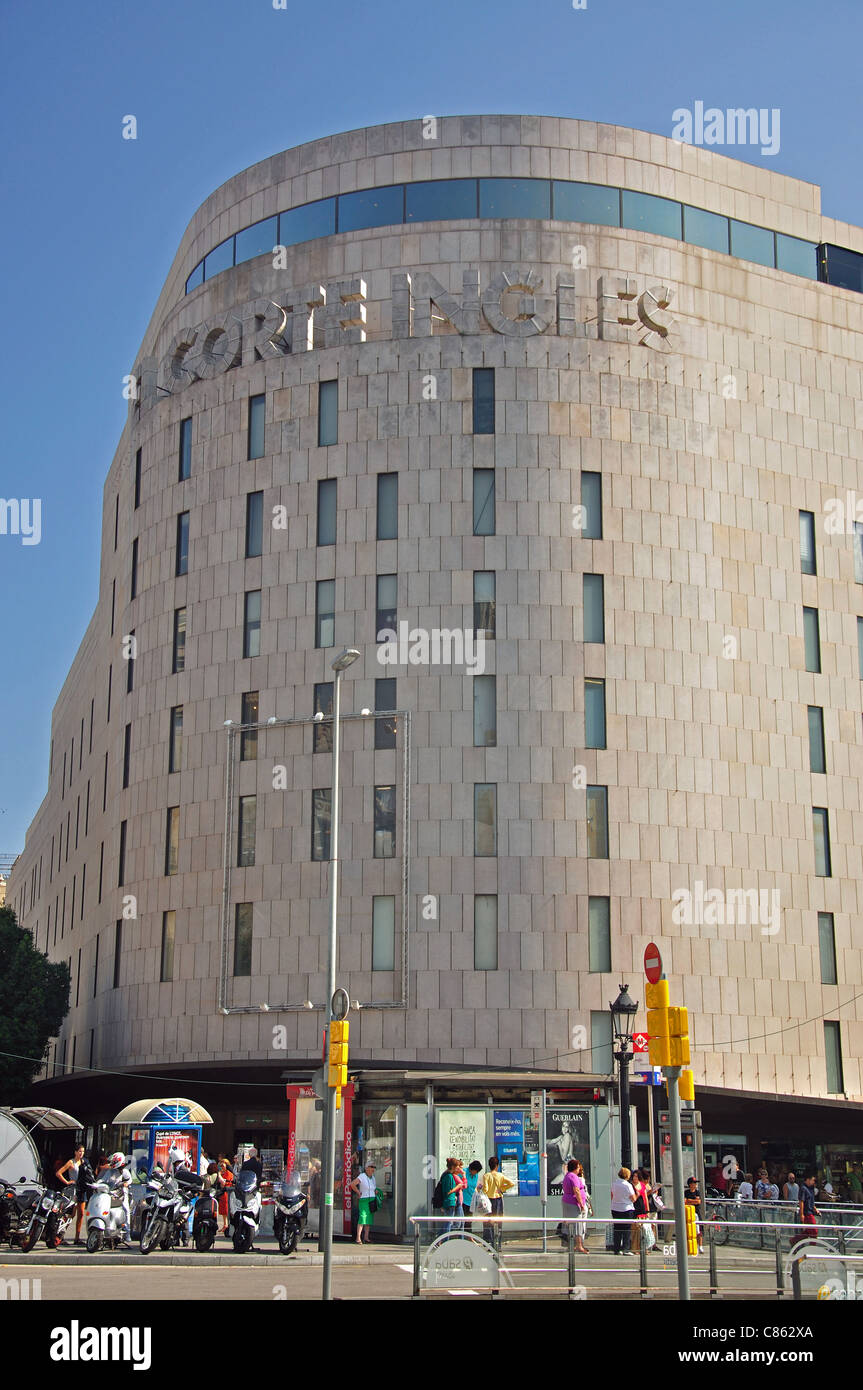 El Corte Ingles Kaufhaus, Plaça Catalunya, Barcelona, Provinz Barcelona, Katalonien, Spanien Stockfoto