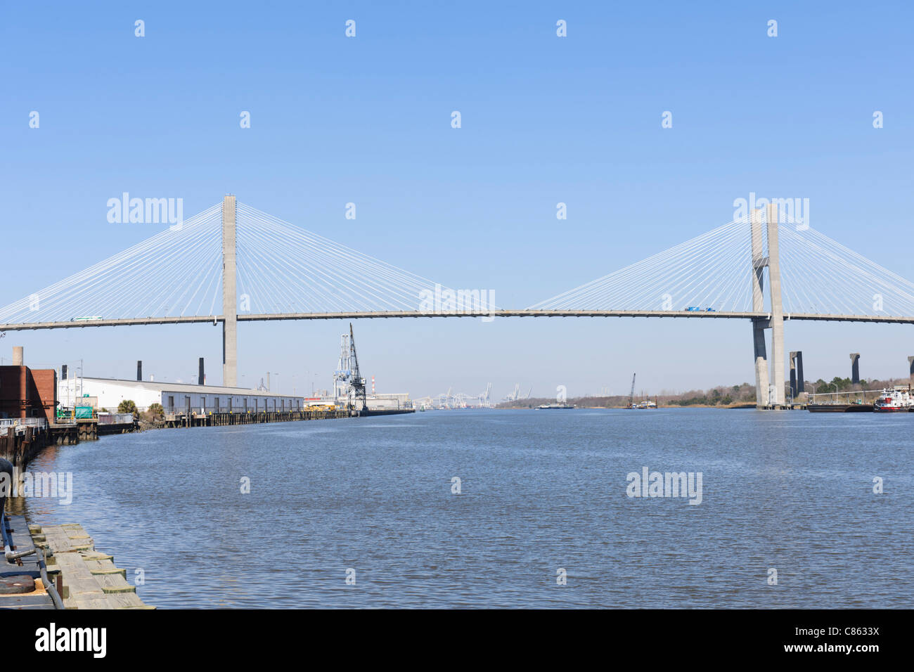 Neue Talmadge Memorial Bridge, Savannah Stockfoto