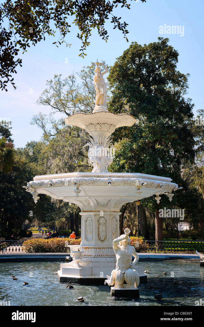 Forsyth Park Brunnen, Savannah Stockfoto