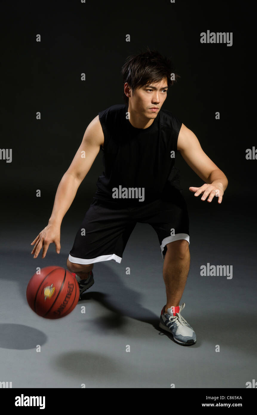 Ein Basketball-Spieler Stockfoto