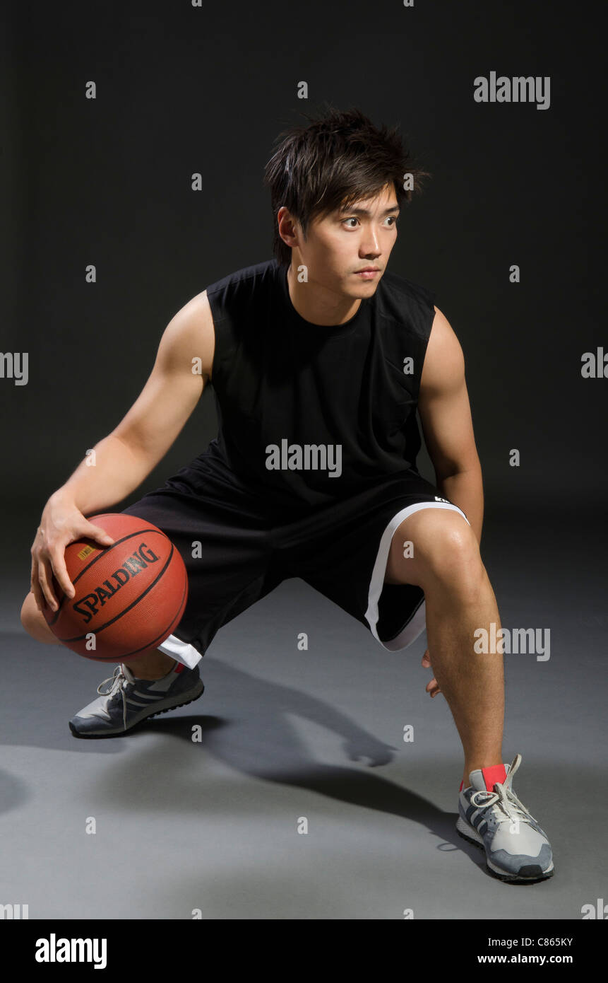 Ein Basketball-Spieler Stockfoto