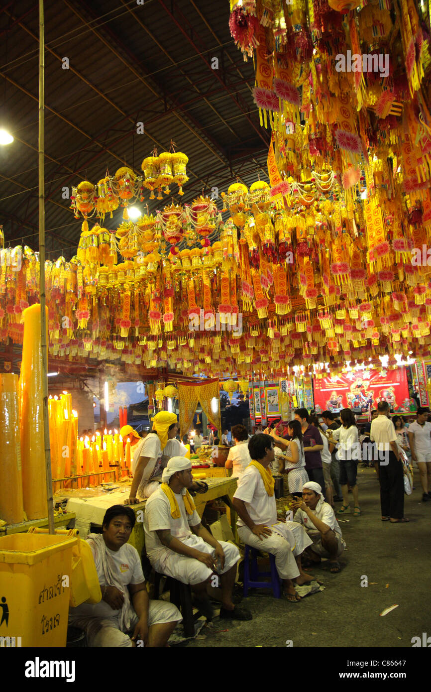 Vegetarisches Festival in San Jao Sieng Kong Schrein, Bangkoks Chinatown, Thailand Stockfoto