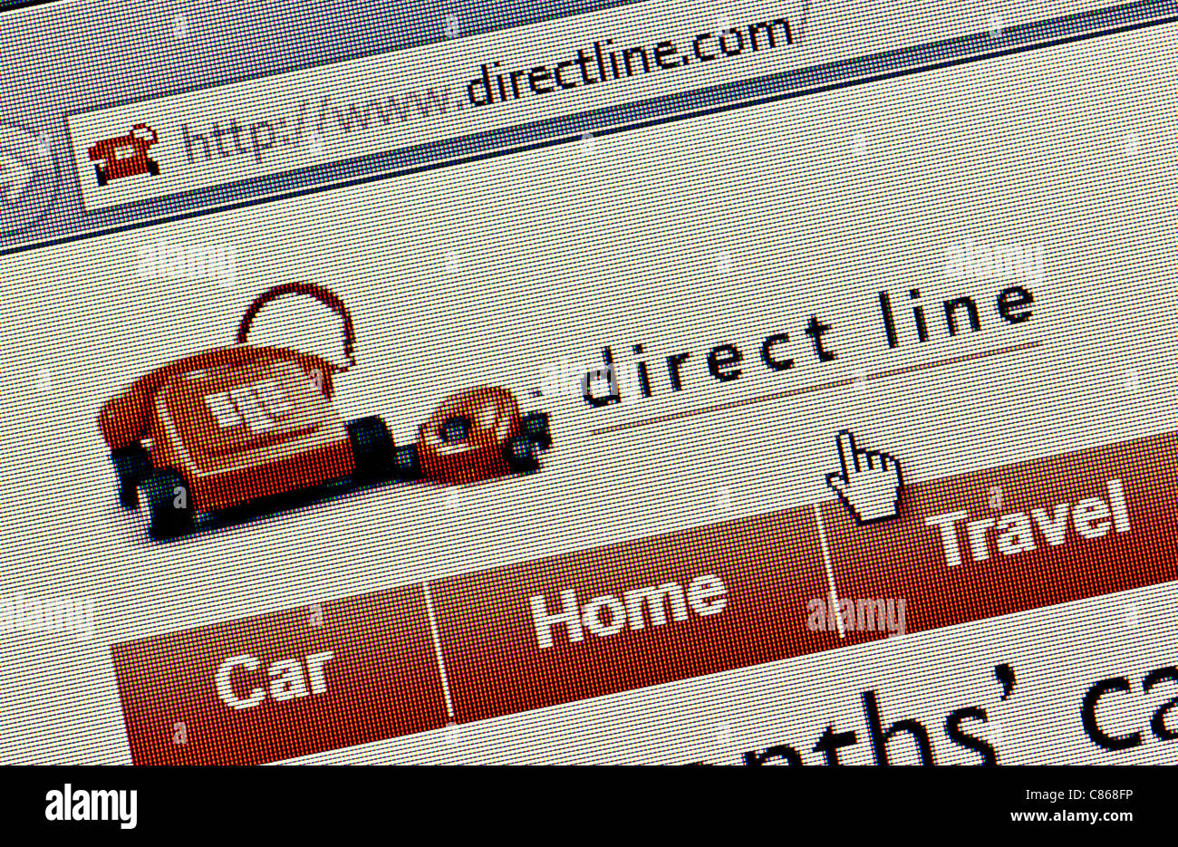 Direct Line-Logo und Website hautnah Stockfoto