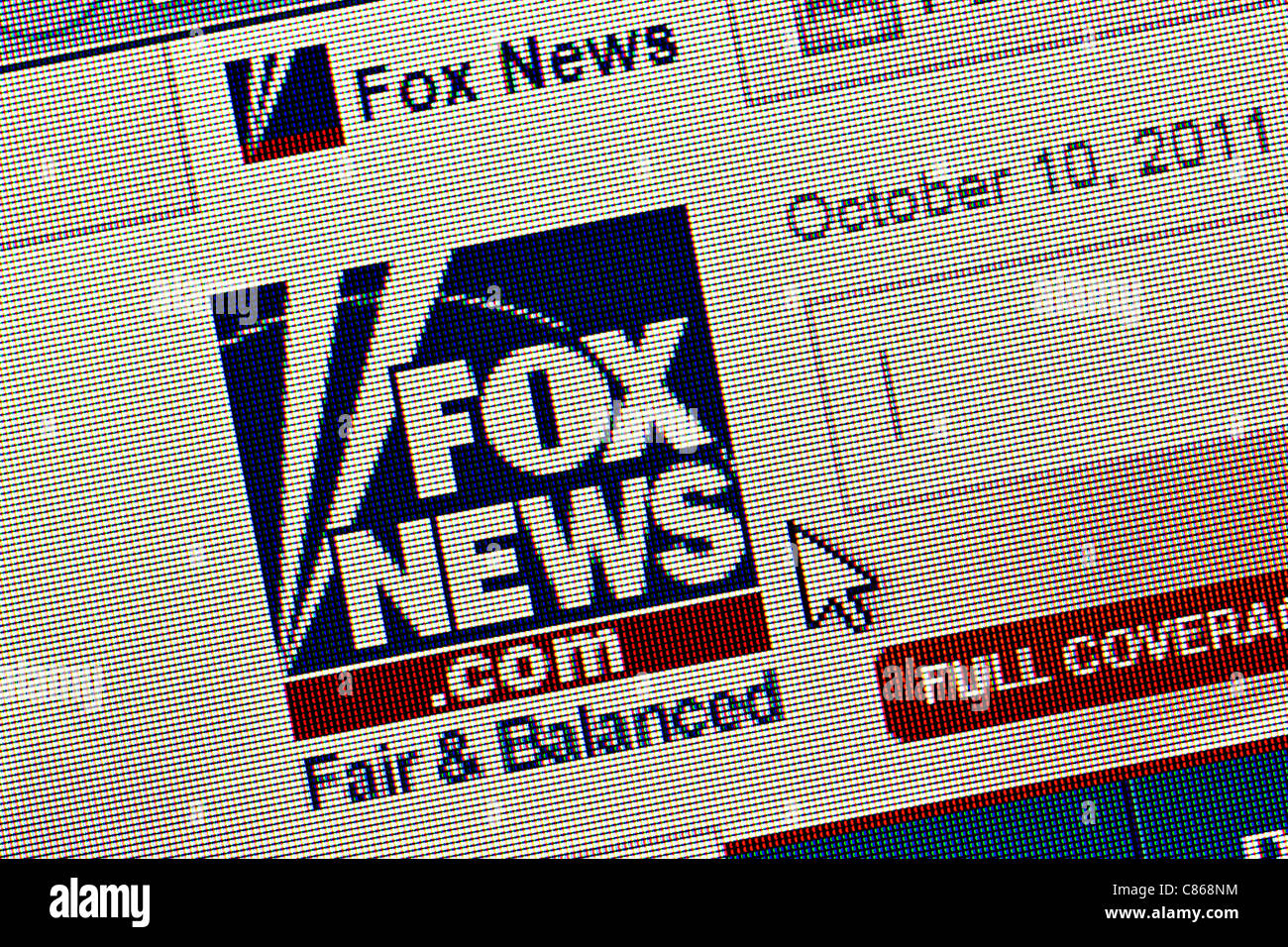 Fox News-Logo und Website hautnah Stockfoto