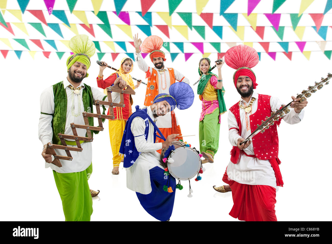 Sikh Leute tanzen Stockfoto