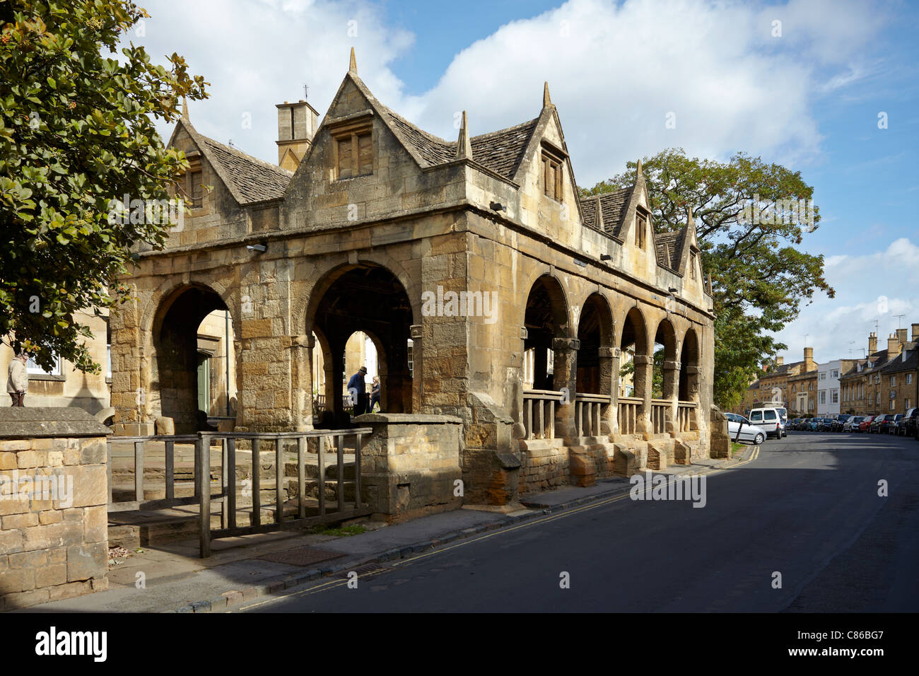 Chipping Campden Market Hall. Die alte Markthalle in Chipping Campden Cotswolds England stammt aus dem Jahr 1627 Stockfoto