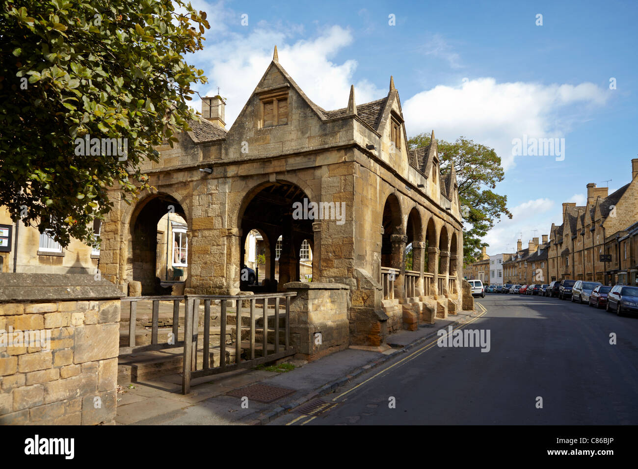 Chipping Campden Market Hall. Die alte Markthalle in Chipping Campden Cotswolds England stammt aus dem Jahr 1627 Stockfoto