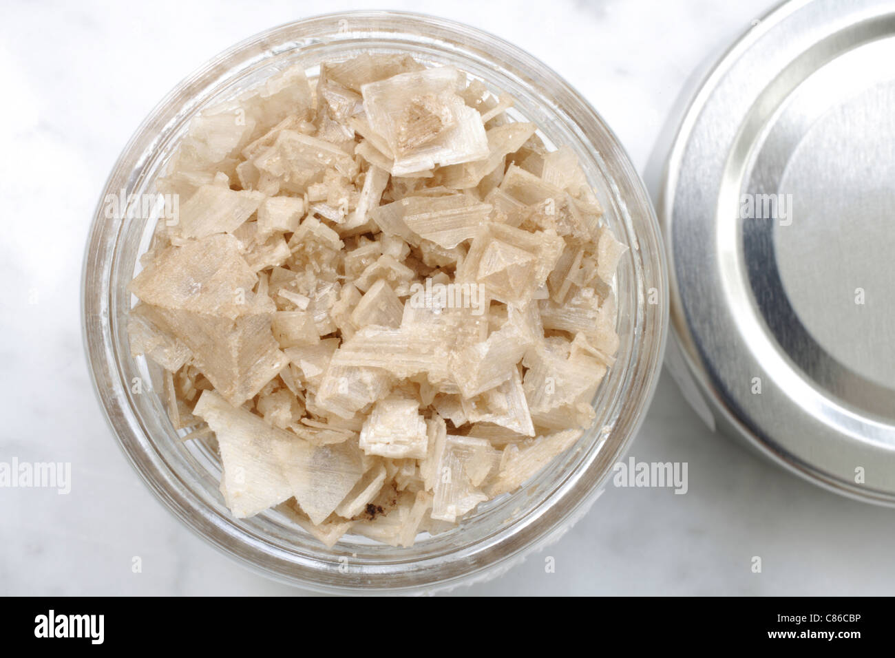 geräuchertem Salz aus Zypern Stockfoto