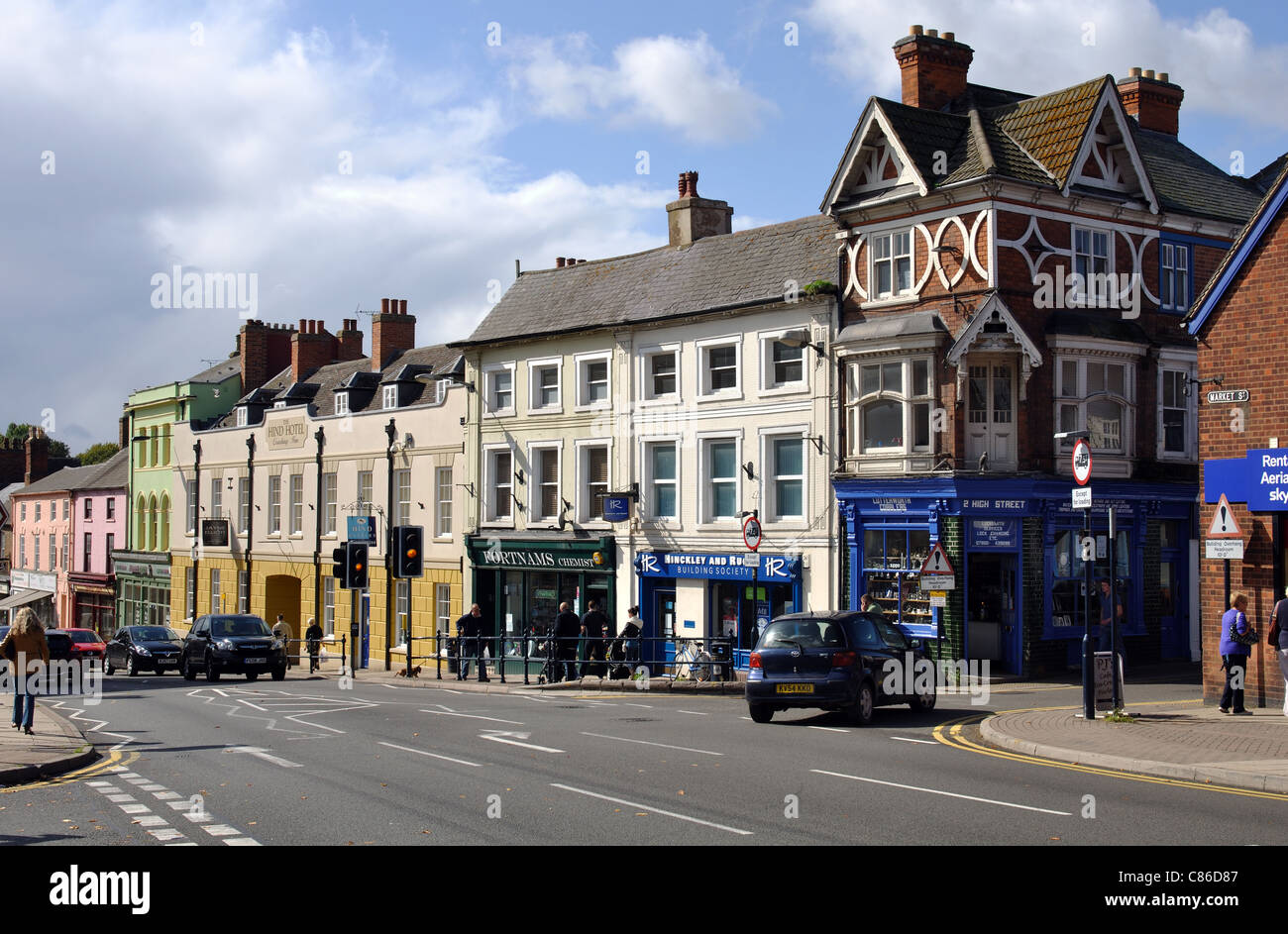 Das Stadtzentrum, Lutterworth, Leicestershire, England, UK Stockfoto