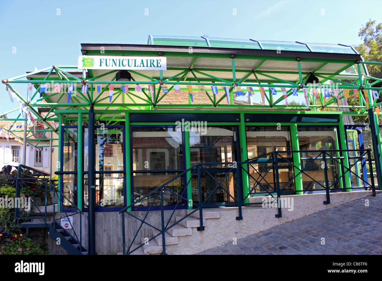 Seilbahn in Thonon-Les-Bains, Lac Leman (Genfer See) Haute-Savoie, Frankreich Stockfoto