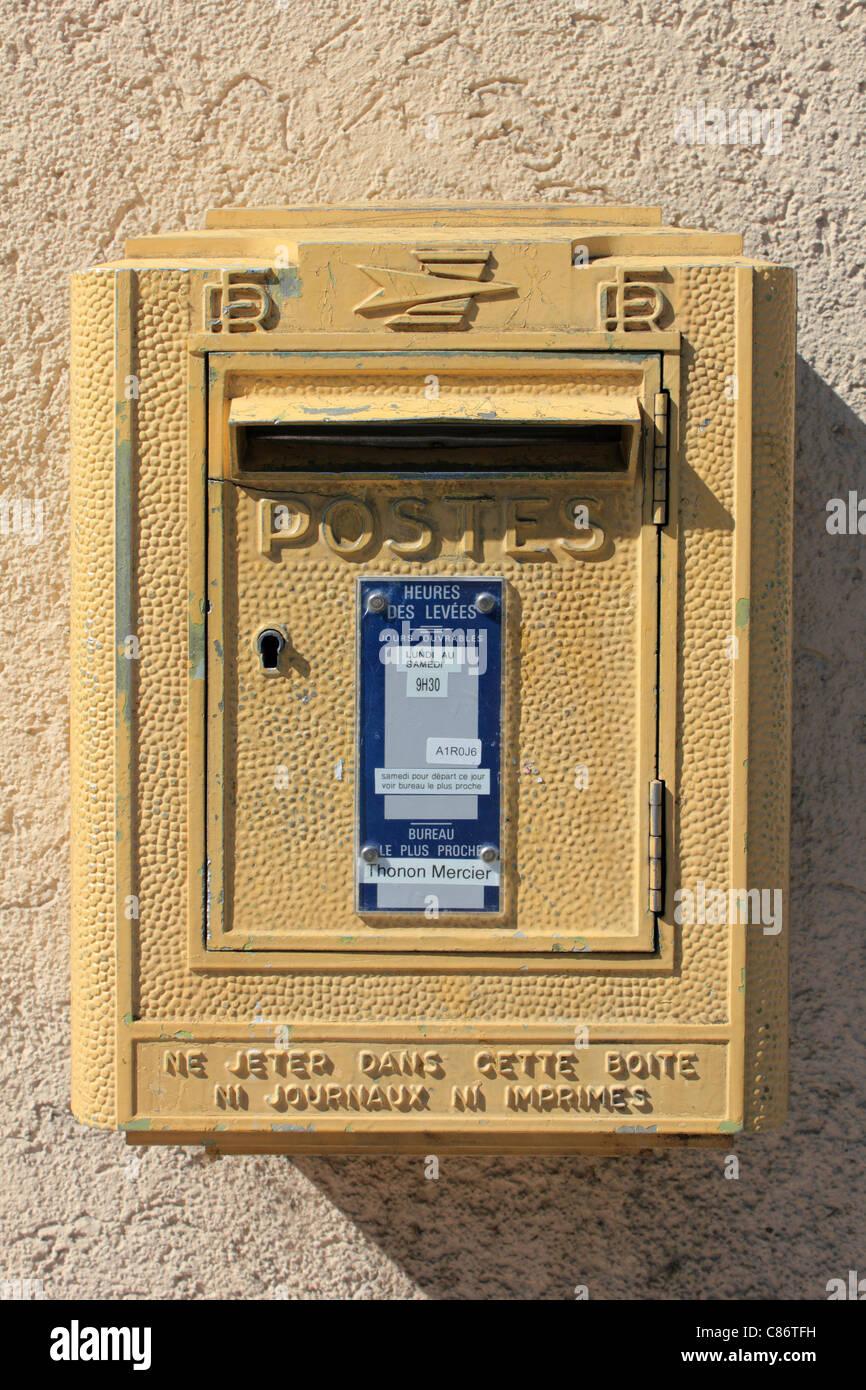 Postes Box in Thonon-Les-Bains, Lac Leman (Genfer See) Haute-Savoie, Frankreich Stockfoto