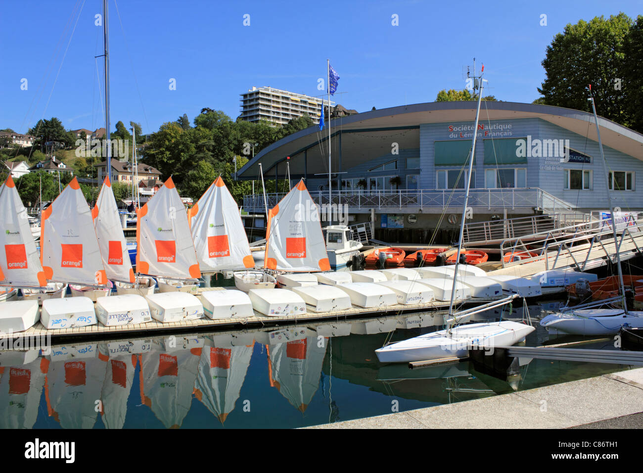 Marina in Thonon-Les-Bains, Lac Leman (Genfer See) Haute-Savoie, Frankreich Stockfoto