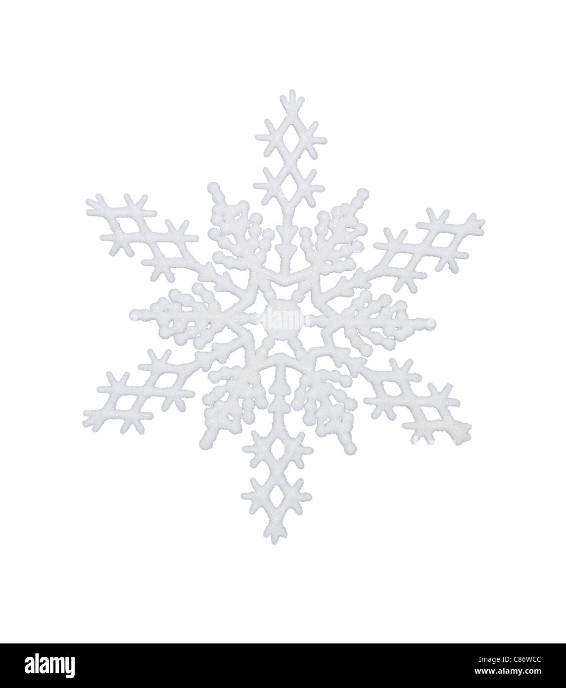 Weißen Schneeflocke, isoliert w/Clipping-Pfad Stockfoto