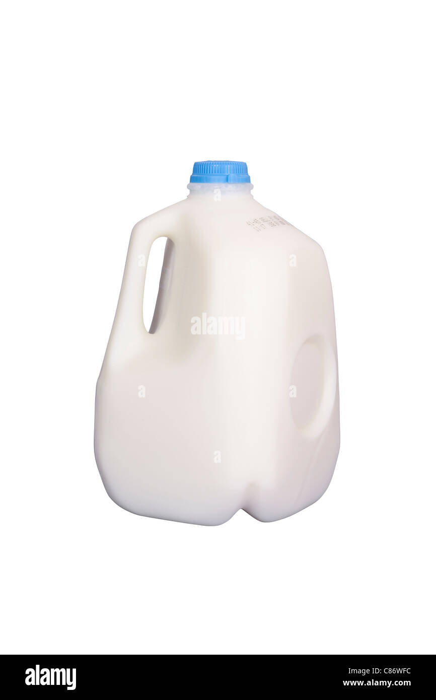 Gallone Milch, isoliert w/Clipping-Pfad Stockfoto