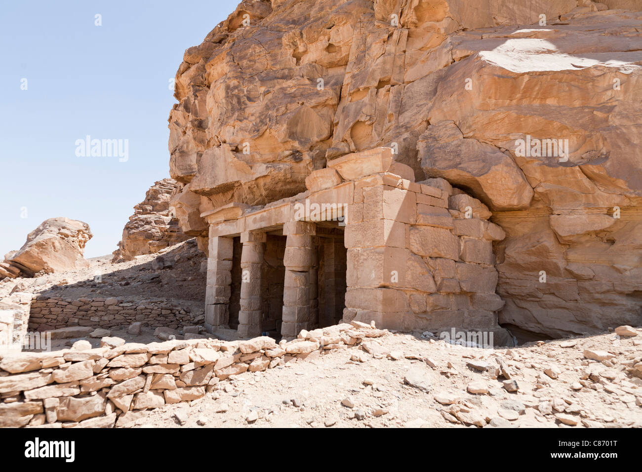 KANAIS, Tempel von König Seti 1 in das Wadi Abad in der östlichen Wüste von Ägypten Stockfoto