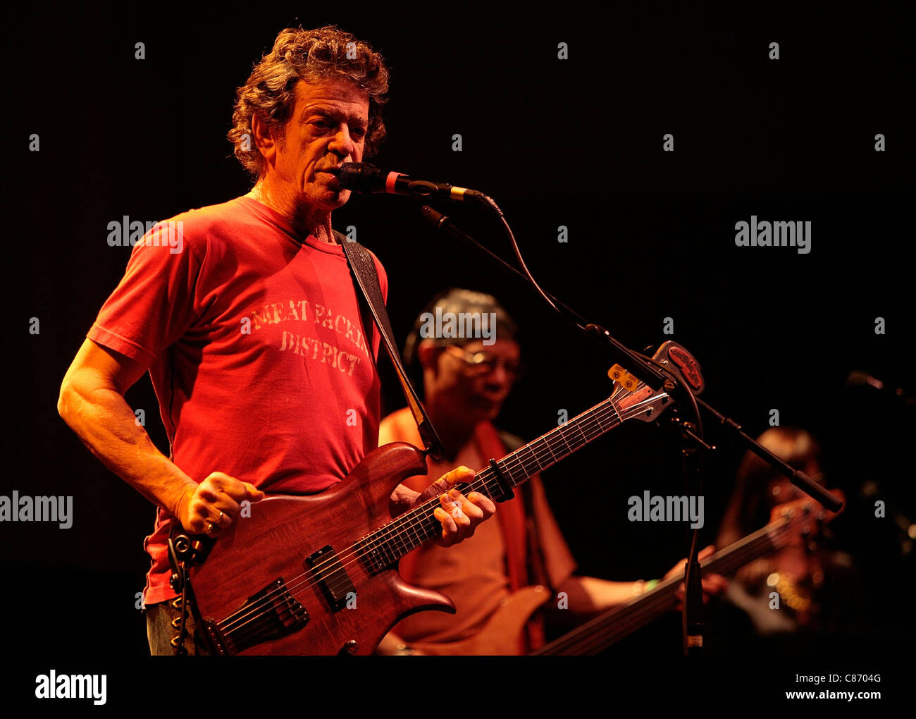 BELFAST, Großbritannien - 24 Juni: Lou Reed führt mit seiner Band im Belfast Waterfront am 24. Juni 2008 in Belfast, Nordirland Stockfoto