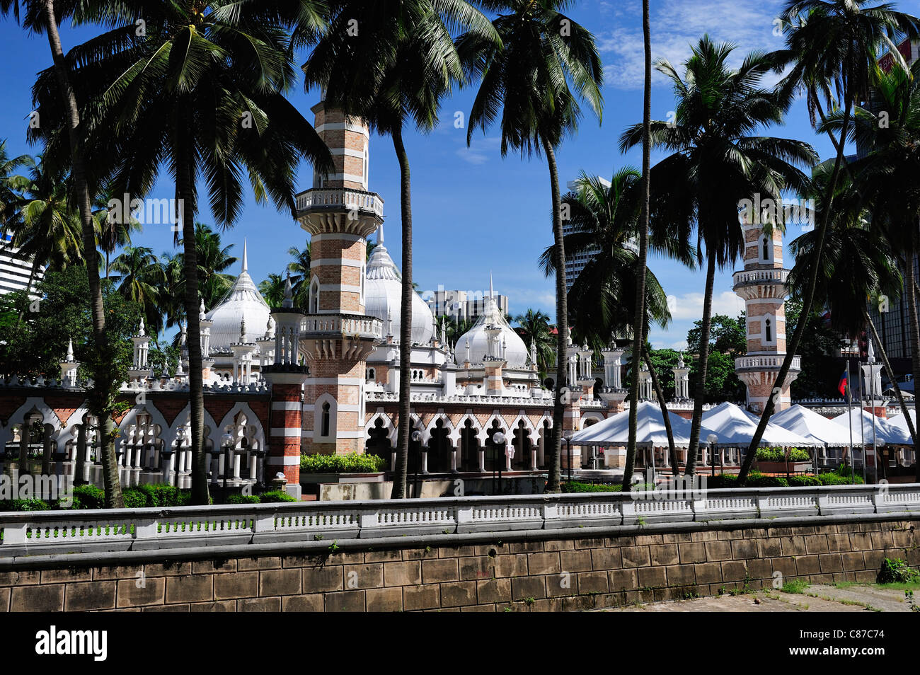 Masjid Jamek Moschee, Kuala Lumpur, Malaysia Stockfoto