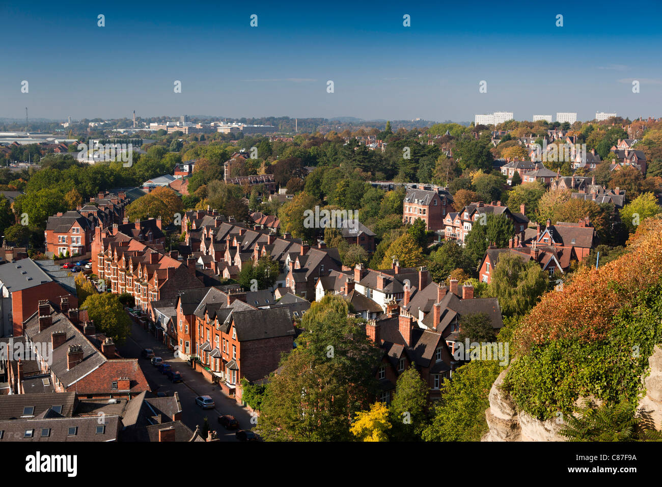 UK, Nottinghamshire, Nottingham, Skyline von der Burg Stockfoto