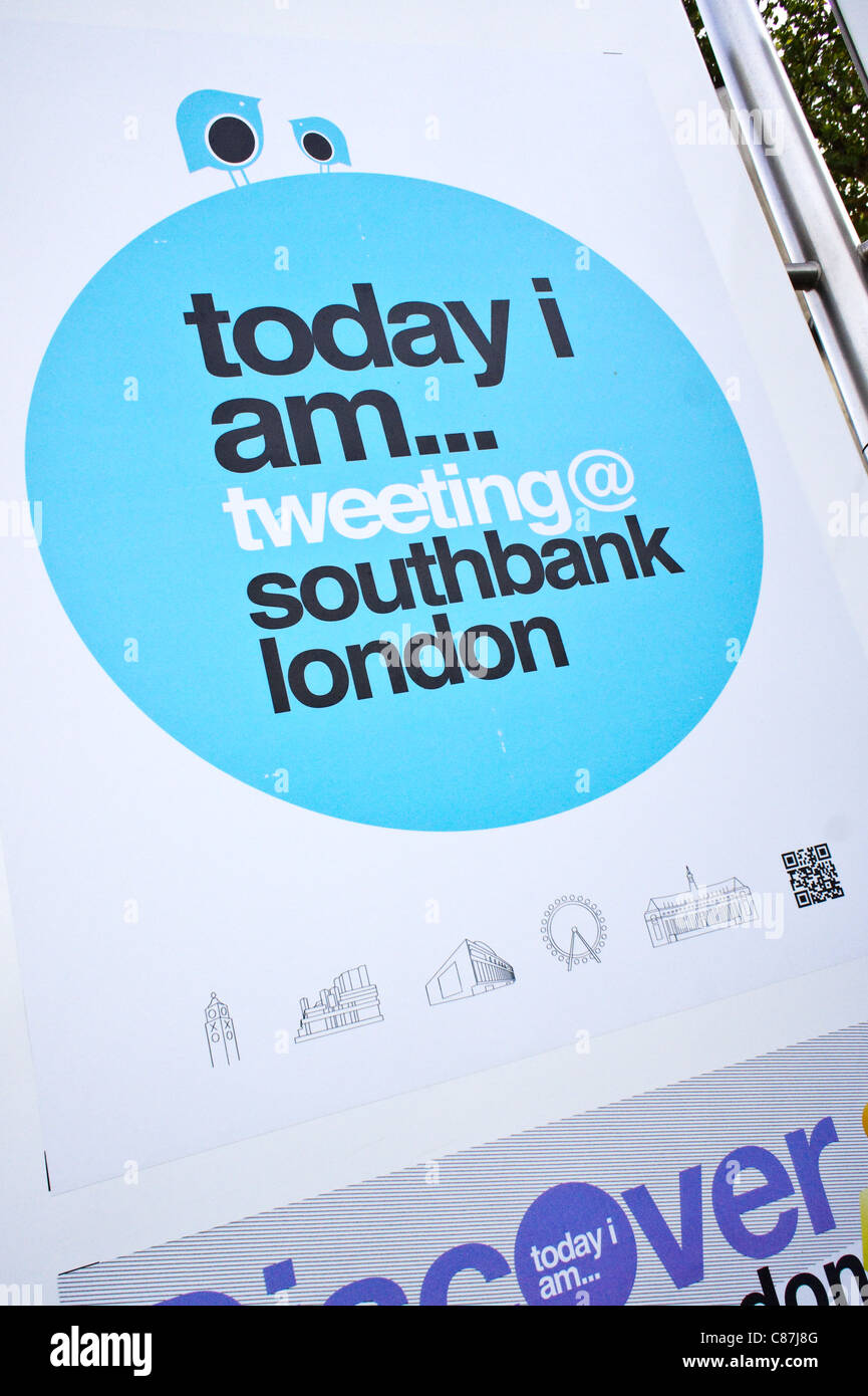 Plakat, die Förderung des modernen Tourismus in Southbank, London Stockfoto