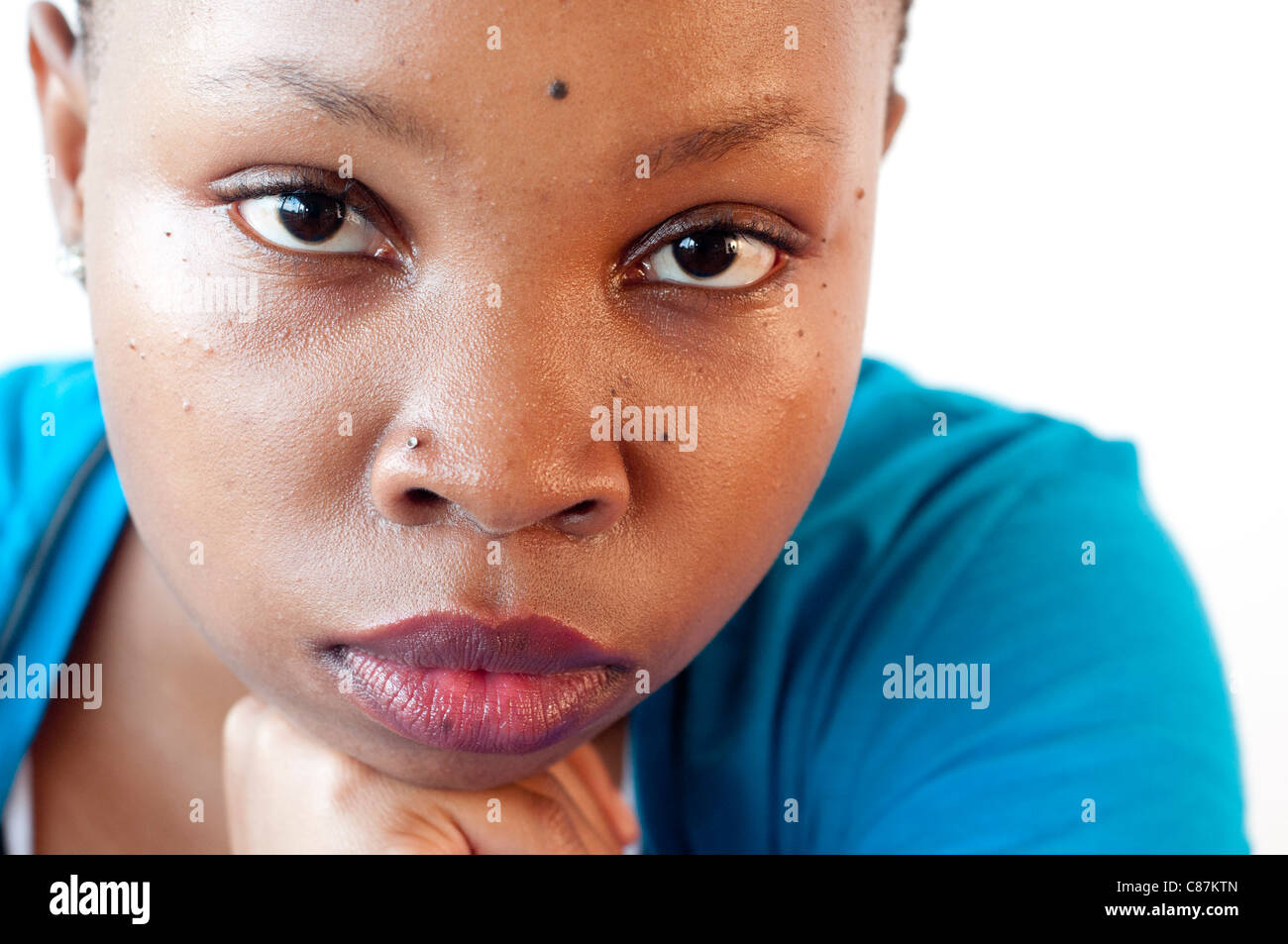 Schöne afrikanische Frau Porträt Stockfoto