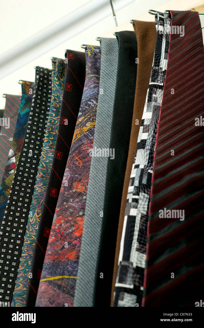 Sammlung von Krawatten. Stockfoto