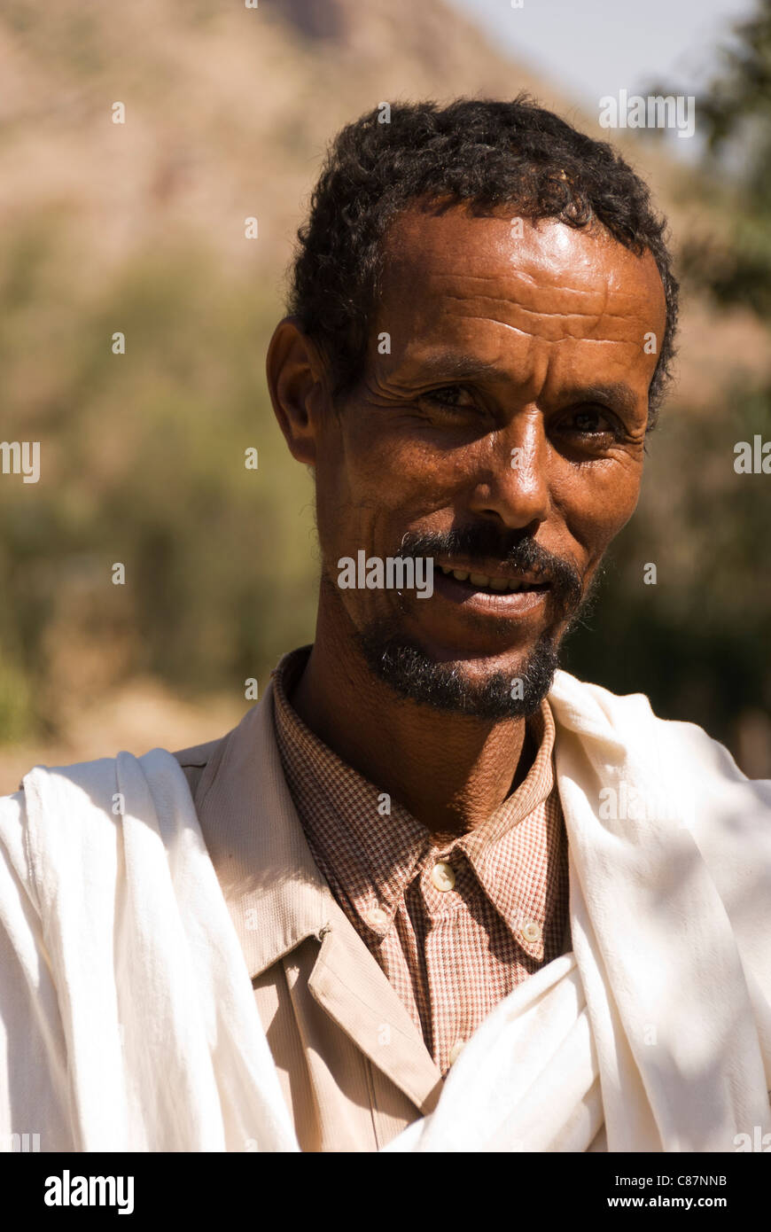 Elk200-2671v Äthiopien, Axum, Porträt des Mannes. Stockfoto