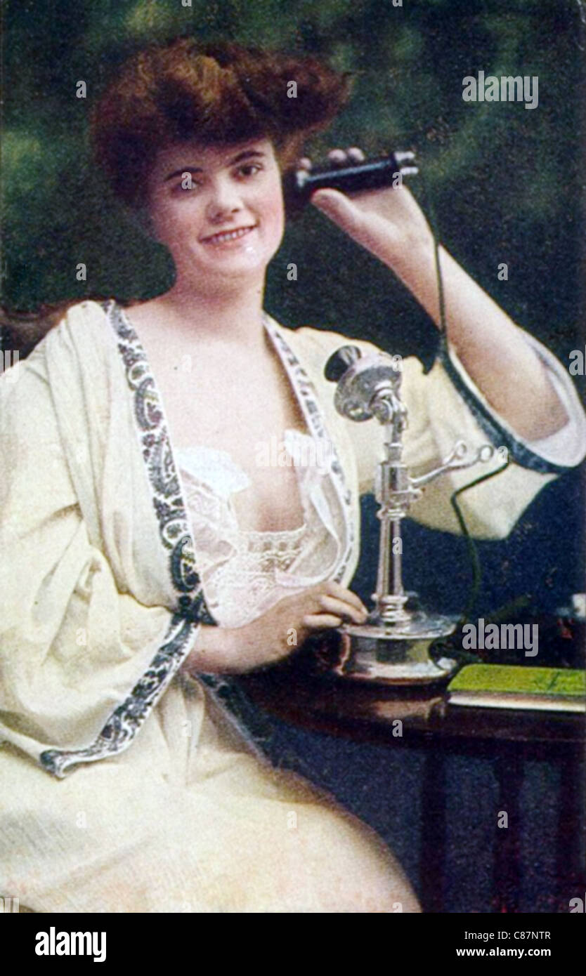 AMERIKANISCHE Leuchter Telefon über 1915 Stockfoto