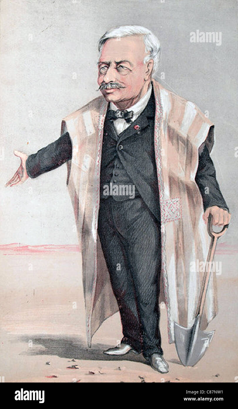 FERDINAND DE LESSEPS (1805-1894) französischer Entwickler des Suez-Kanals in einer Karikatur von Vanity Fair Stockfoto