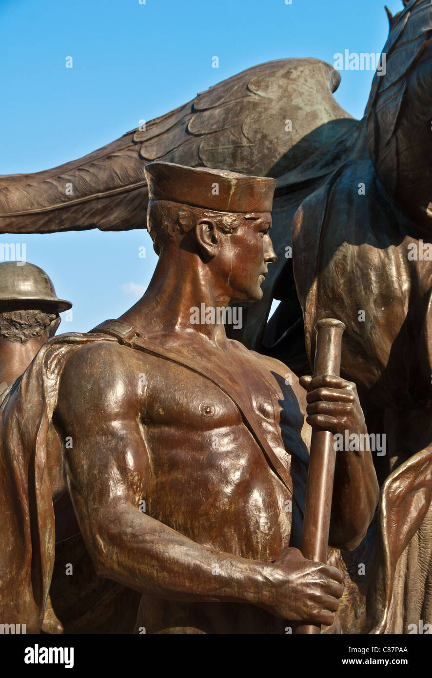 Universität von Texas, Littlefield Brunnen Skulptur (1933) von Pompeo Coppini in Austin, Texas, USA Stockfoto