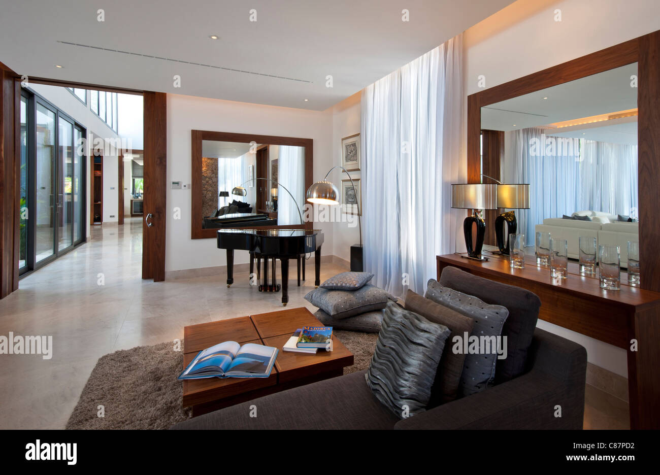 Luxuriöse moderne Villa innen in der Nähe von Palma Mallorca Spanien Stockfoto