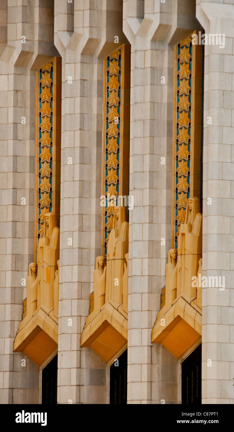 Eintrag Fassade des Boston Avenue United Methodist Church, Tulsa, Oklahoma, USA Stockfoto