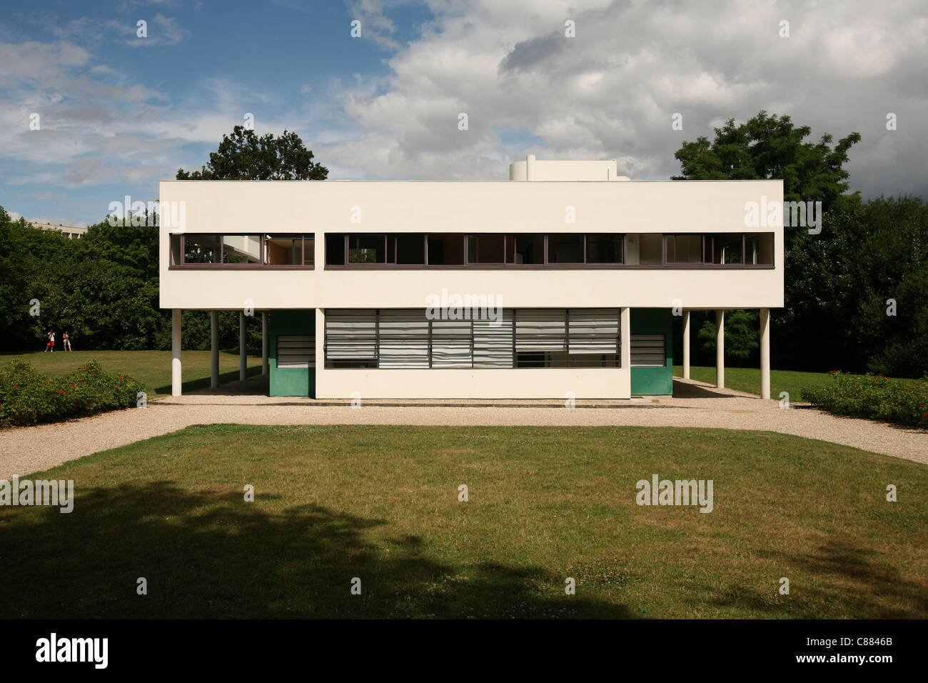 Villa Savoye Architekten Le Corbusier in Poissy bei Paris. Stockfoto