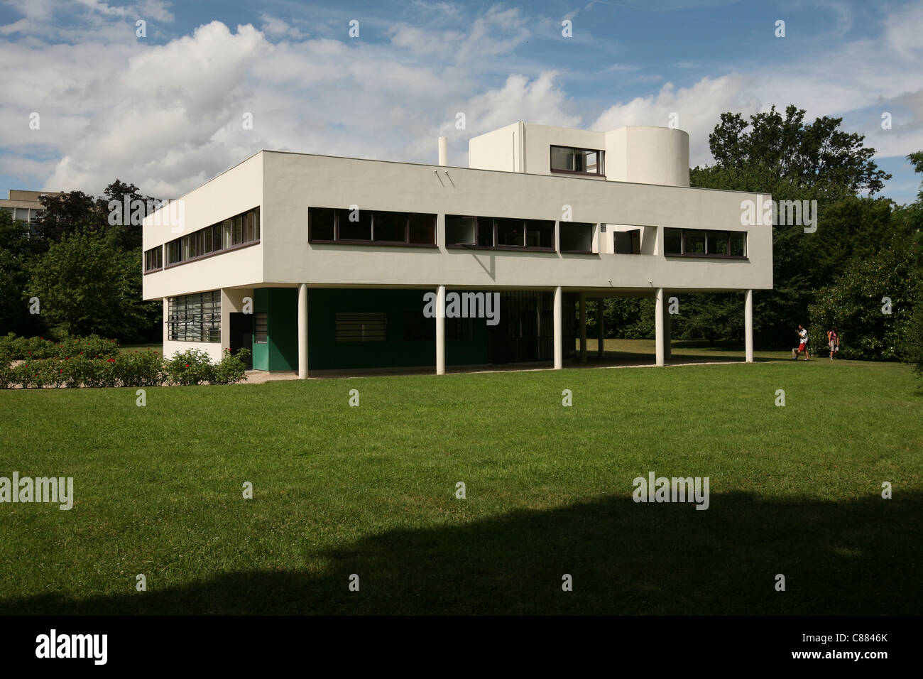 Villa Savoye Architekten Le Corbusier in Poissy bei Paris. Stockfoto