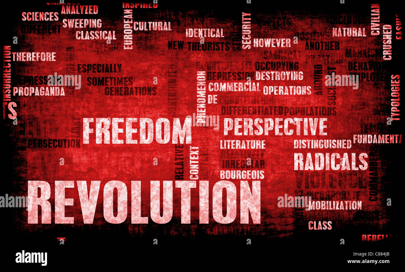 Revolution in der politischen oder technischen Konzept-Kunst Stockfoto